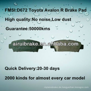 D672 OE Qualität halbmetallic Pad für Toyota Avalon